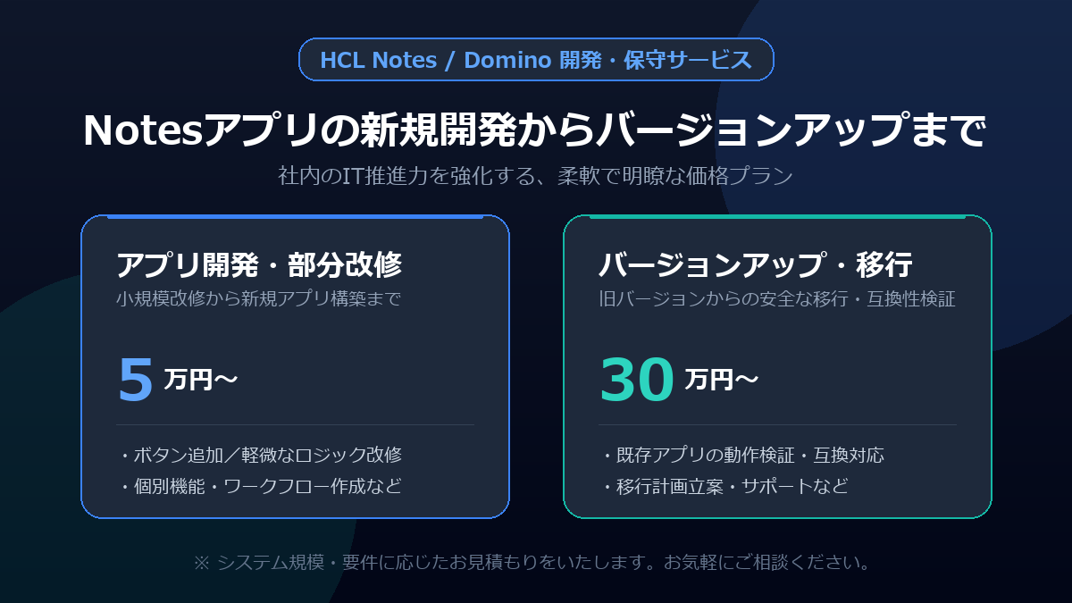 Notesアプリ開発・バージョンアップ